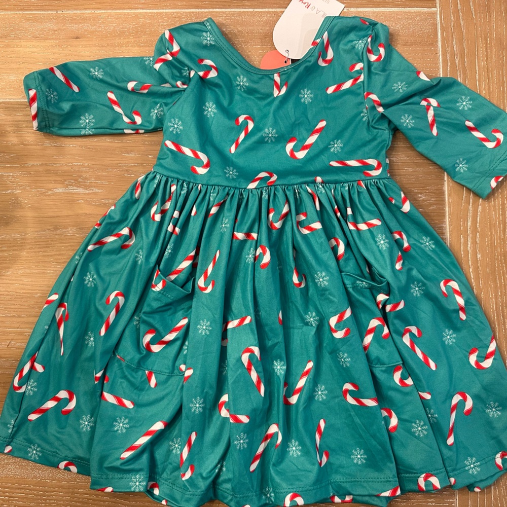 Green Candy Cane Dress Mila and Rose
